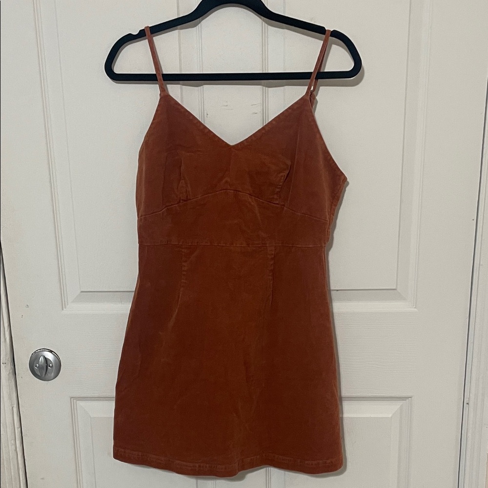 Lulus burnt orange corduroy mini dress